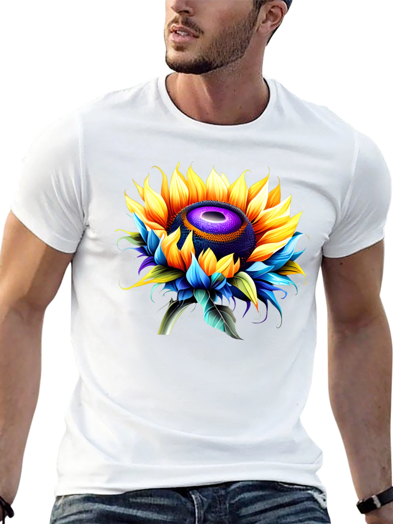 Sunflower Graphic Black T-Shirt