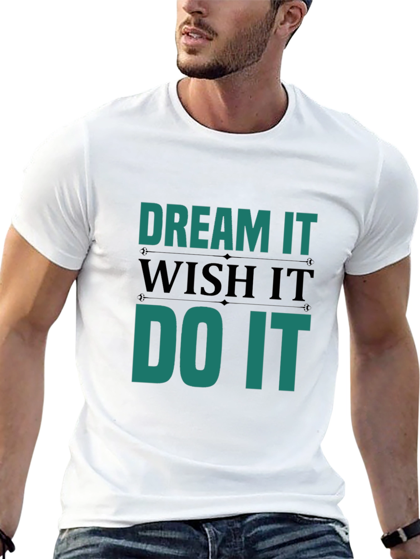 Dream Wish Do It Mens Black T-Shirt