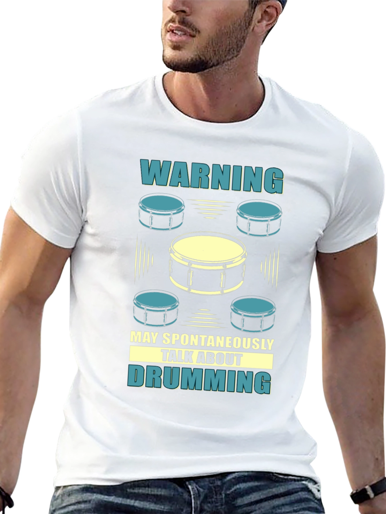 Drumming T-Shirt - Warning May Spontaneously Talk