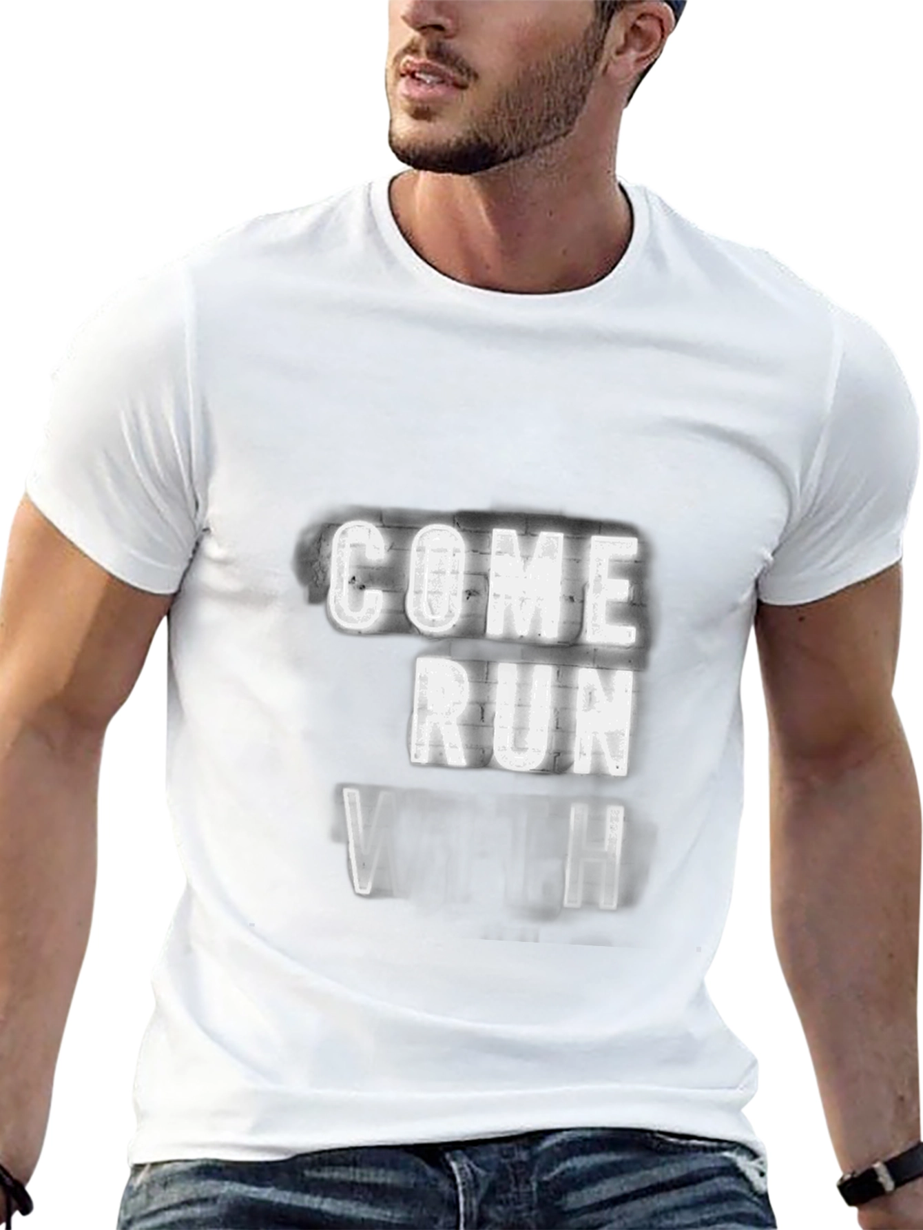 Come Run With Us Black Graphic Tee