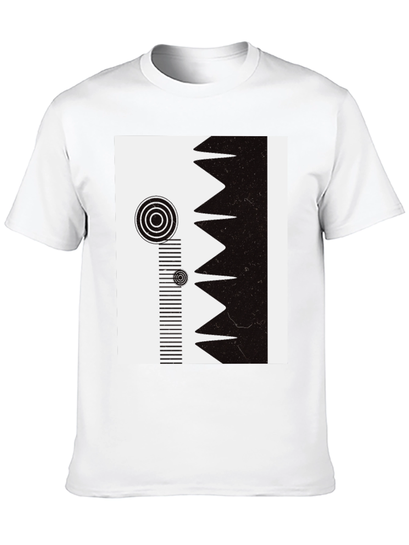 Geometric Print Tee - Modern Black & White Design