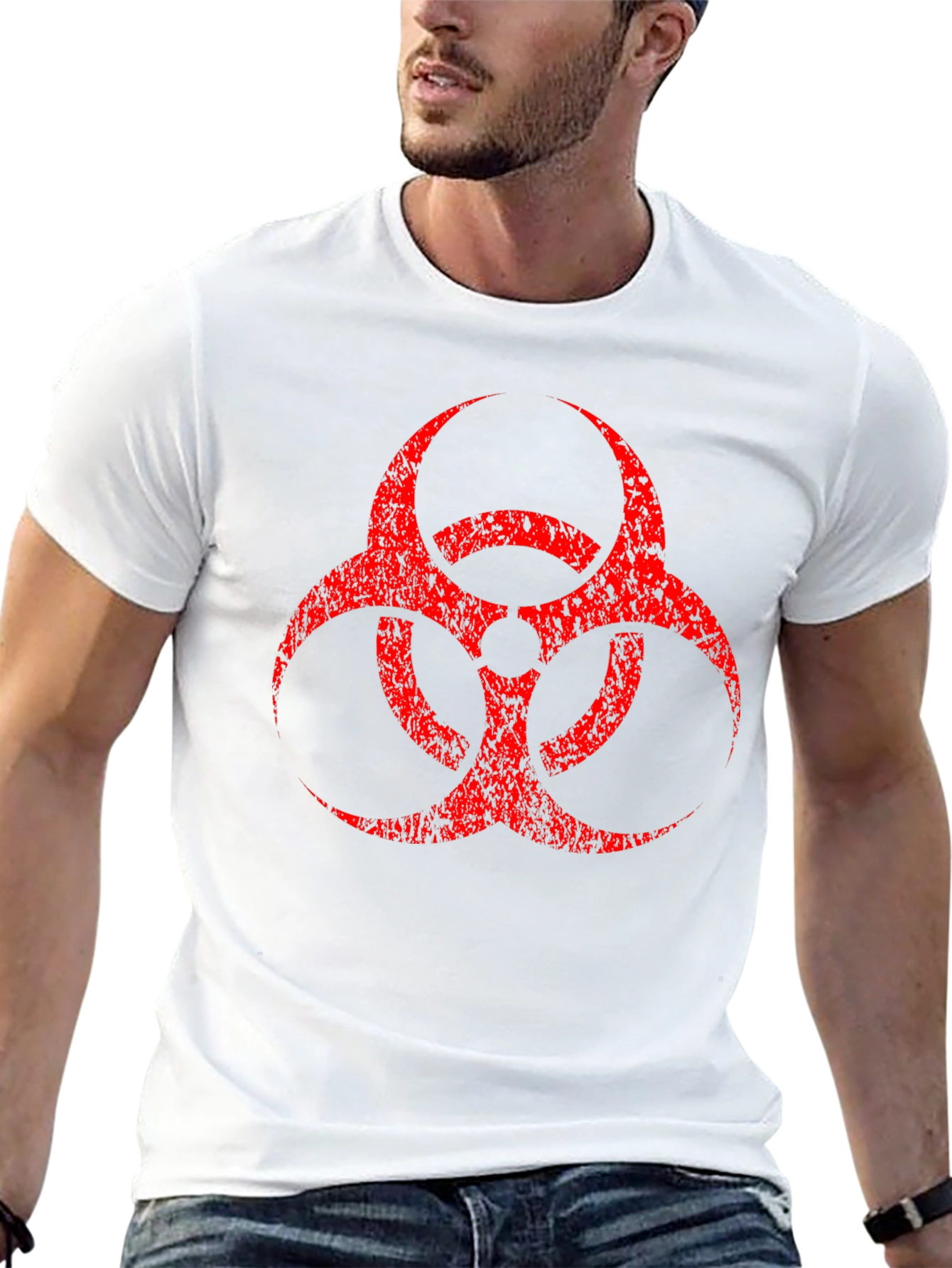 Biohazard Symbol T-Shirt - Distressed Graphic Tee