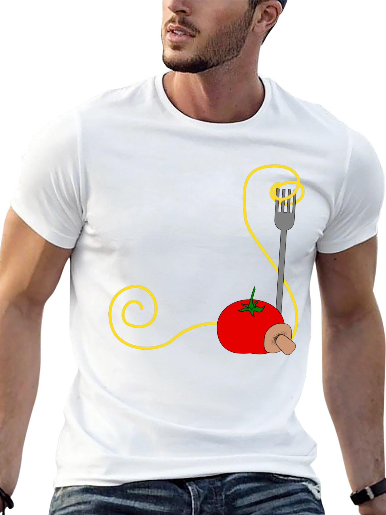 Spaghetti Tomato Graphic Tee - Quirky Foodie Fashion