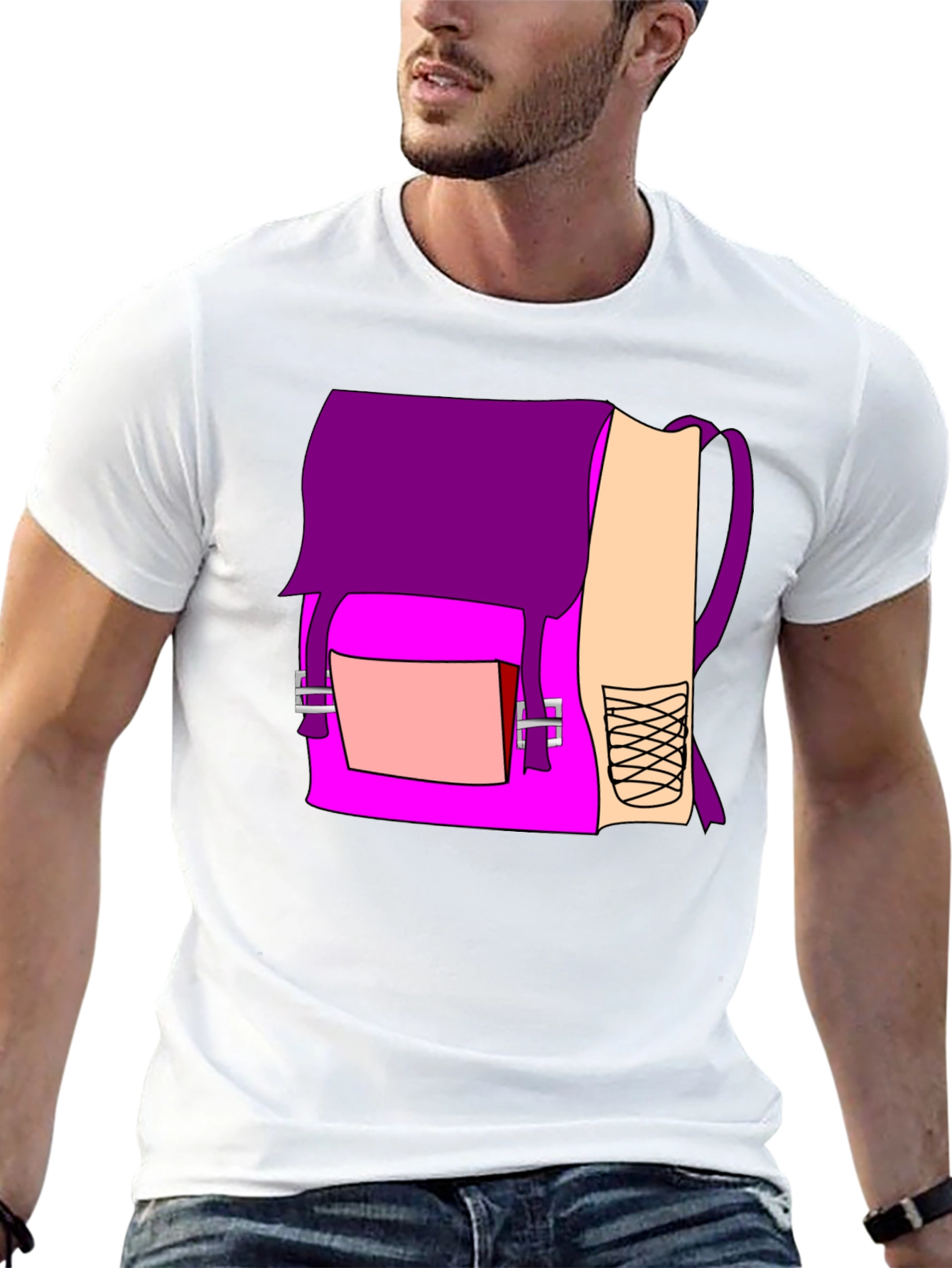 Backpack Graphic Black T-Shirt