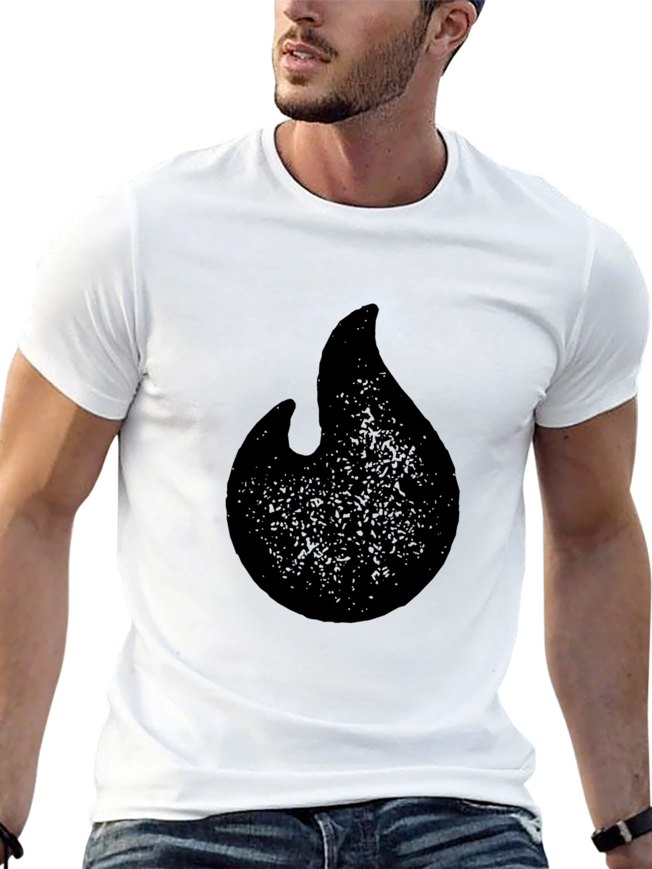 Black Flame Graphic T-Shirt - Casual Style