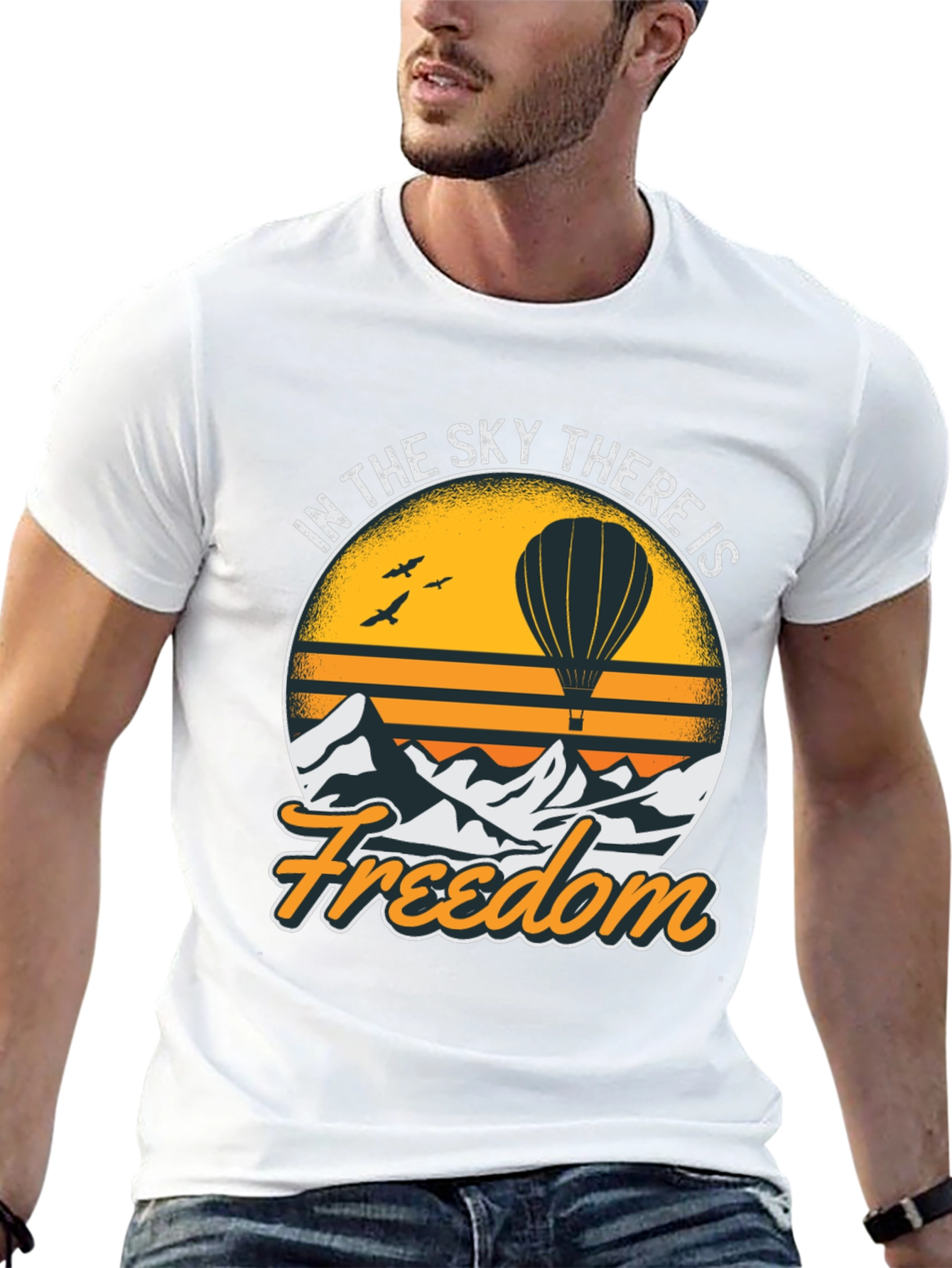 Freedom Sky Hot Air Balloon Graphic Tee