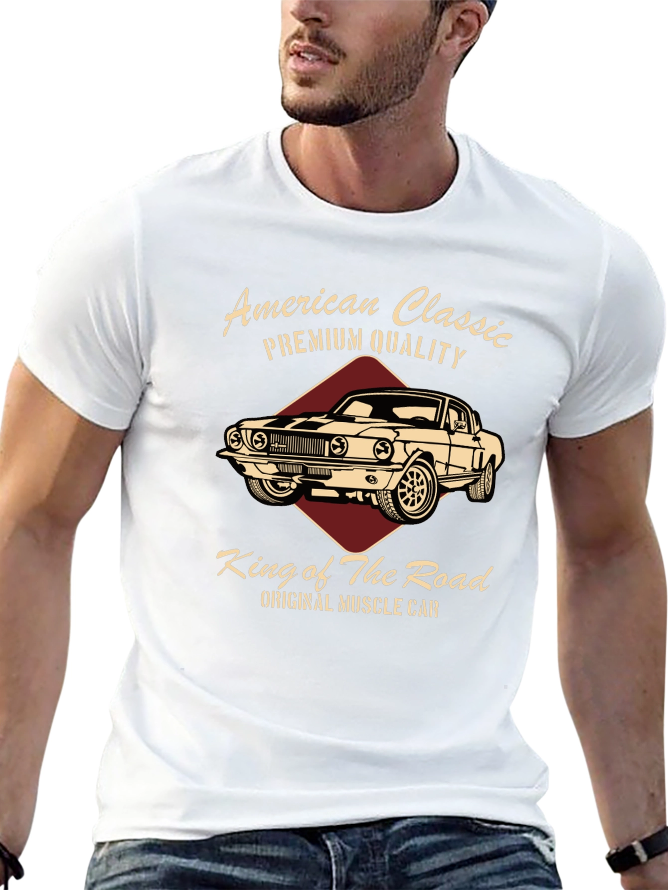American Classic Car Graphic T-Shirt