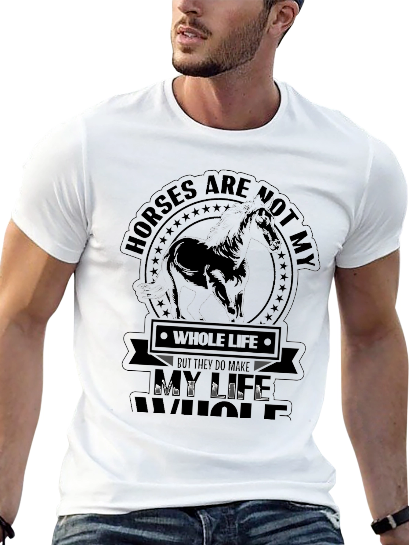 Horses My Life Mens Graphic T-Shirt