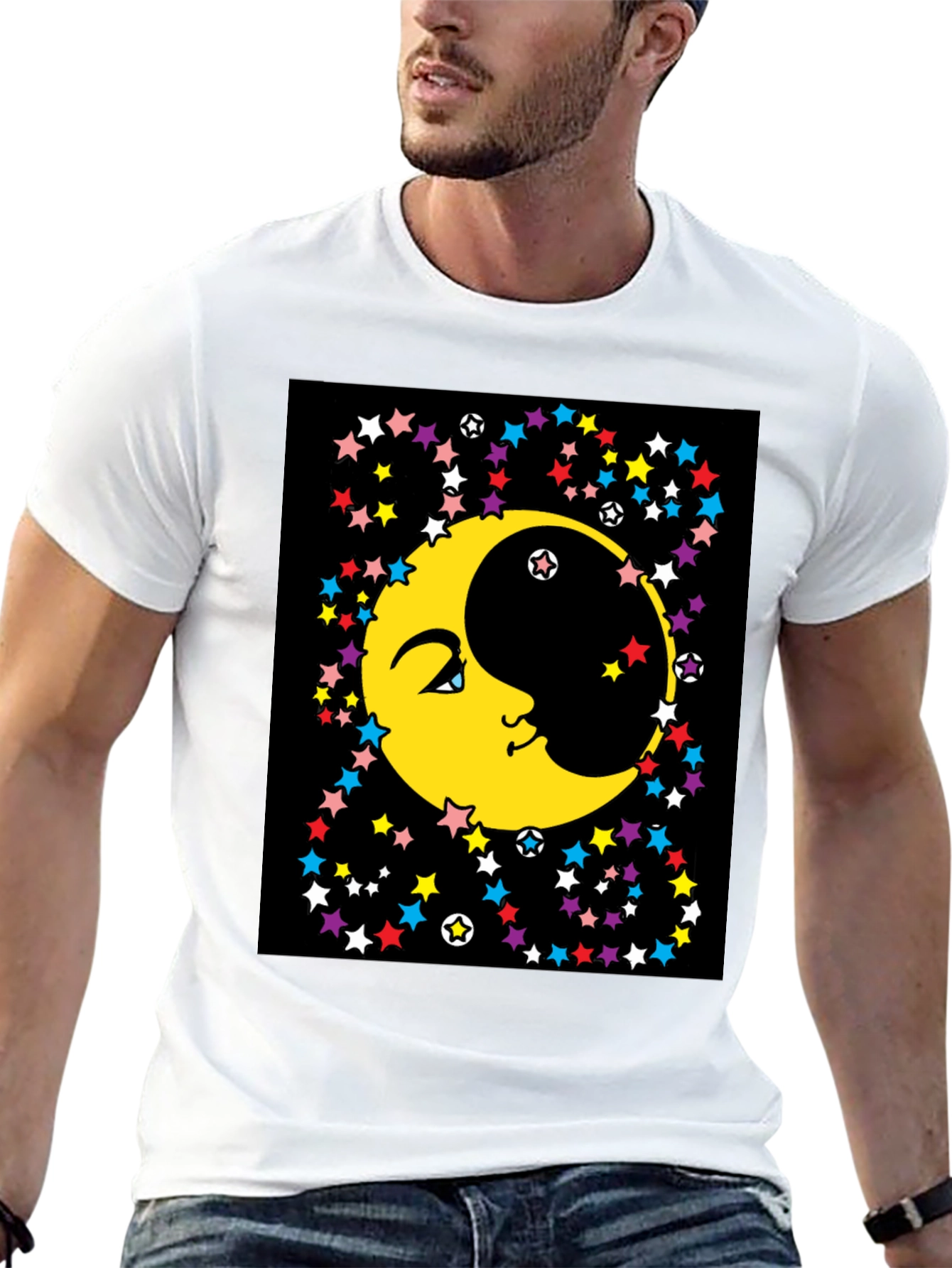Celestial Moon & Stars Graphic Tee