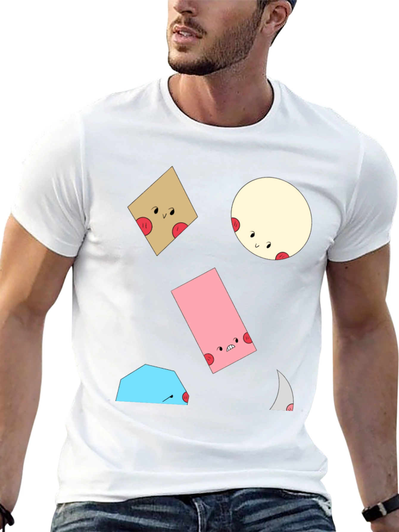 Fun Geometric Character T-Shirt
