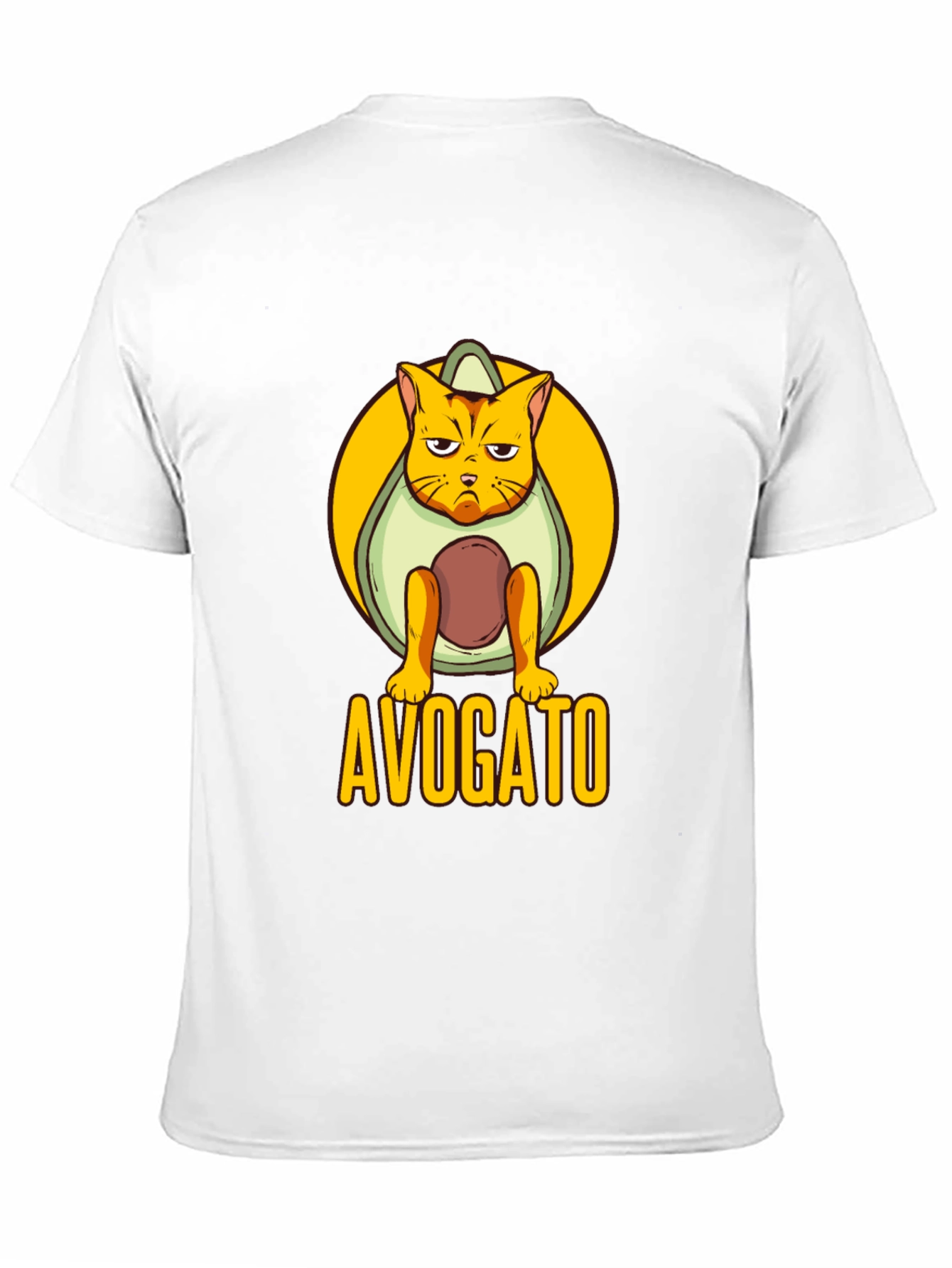 Avogato Black T-Shirt: Cat Avocado Pun