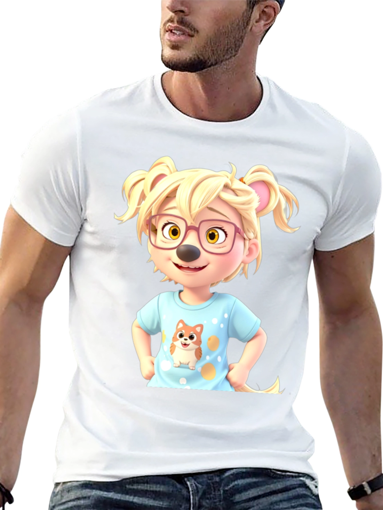 Cartoon Character Tee - Cute & Stylish Black T-Shirt