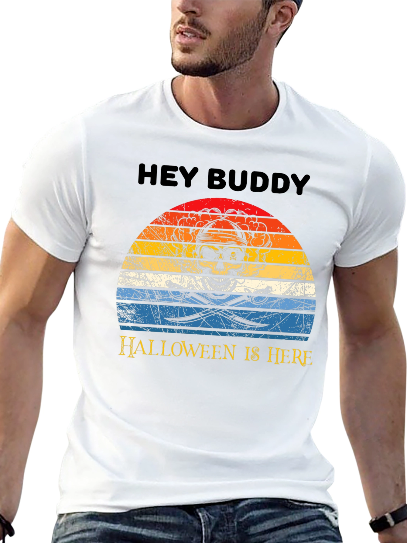 Hey Buddy Halloween Pirate Skull T-Shirt