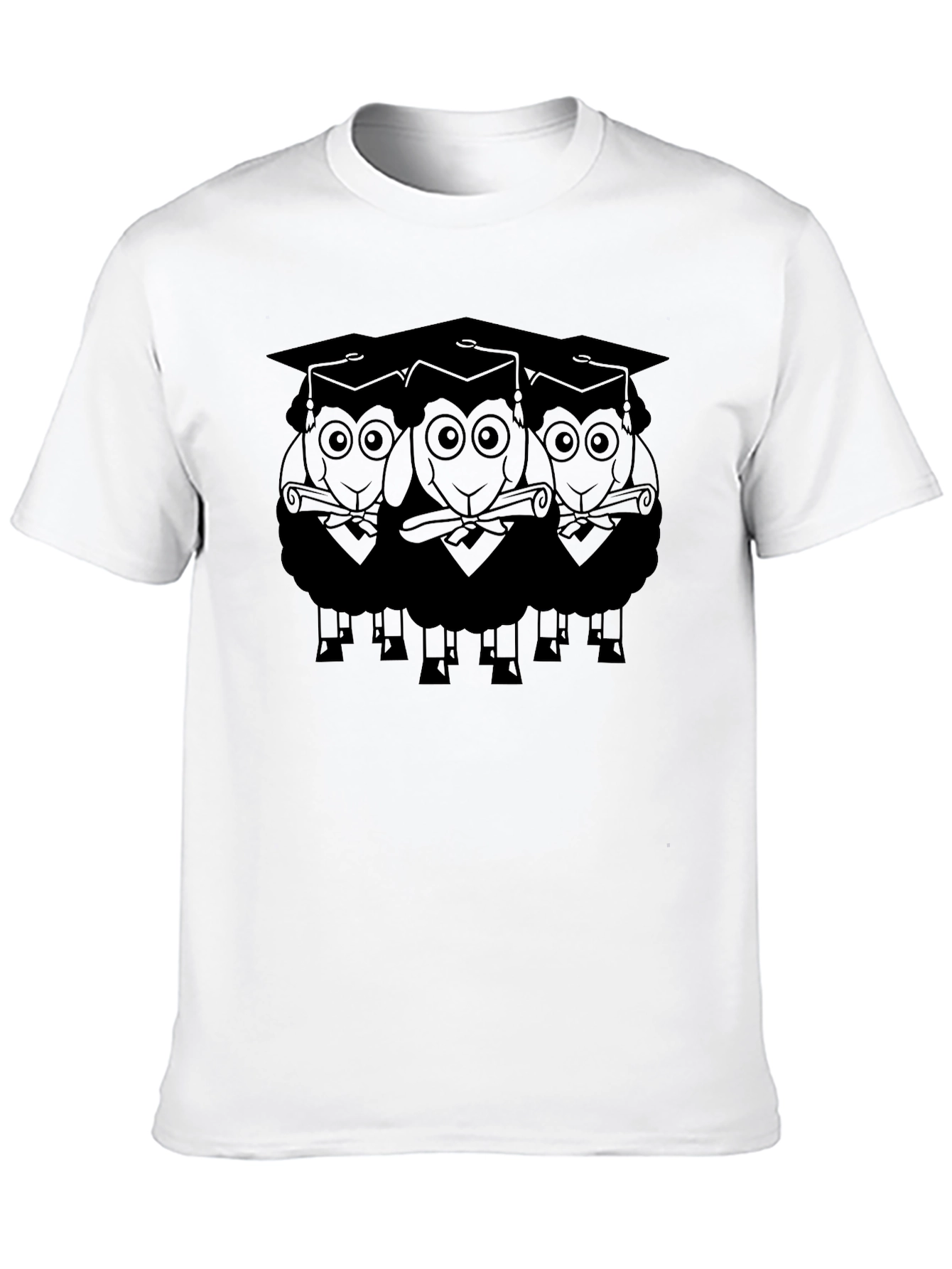 Graduating Sheep T-Shirt - Unisex Black Tee