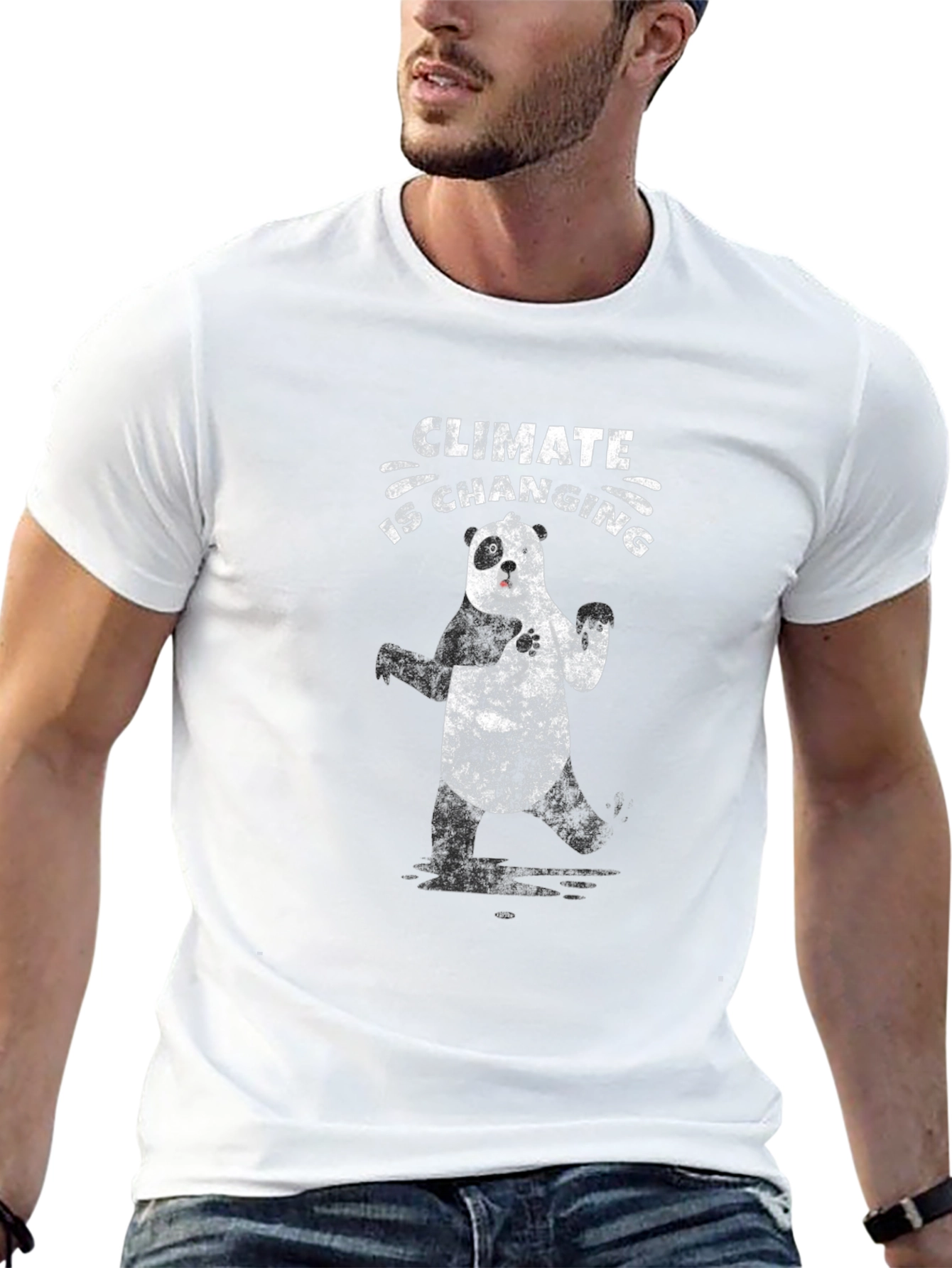 Climate Change Awareness Panda Graphic T-Shirt