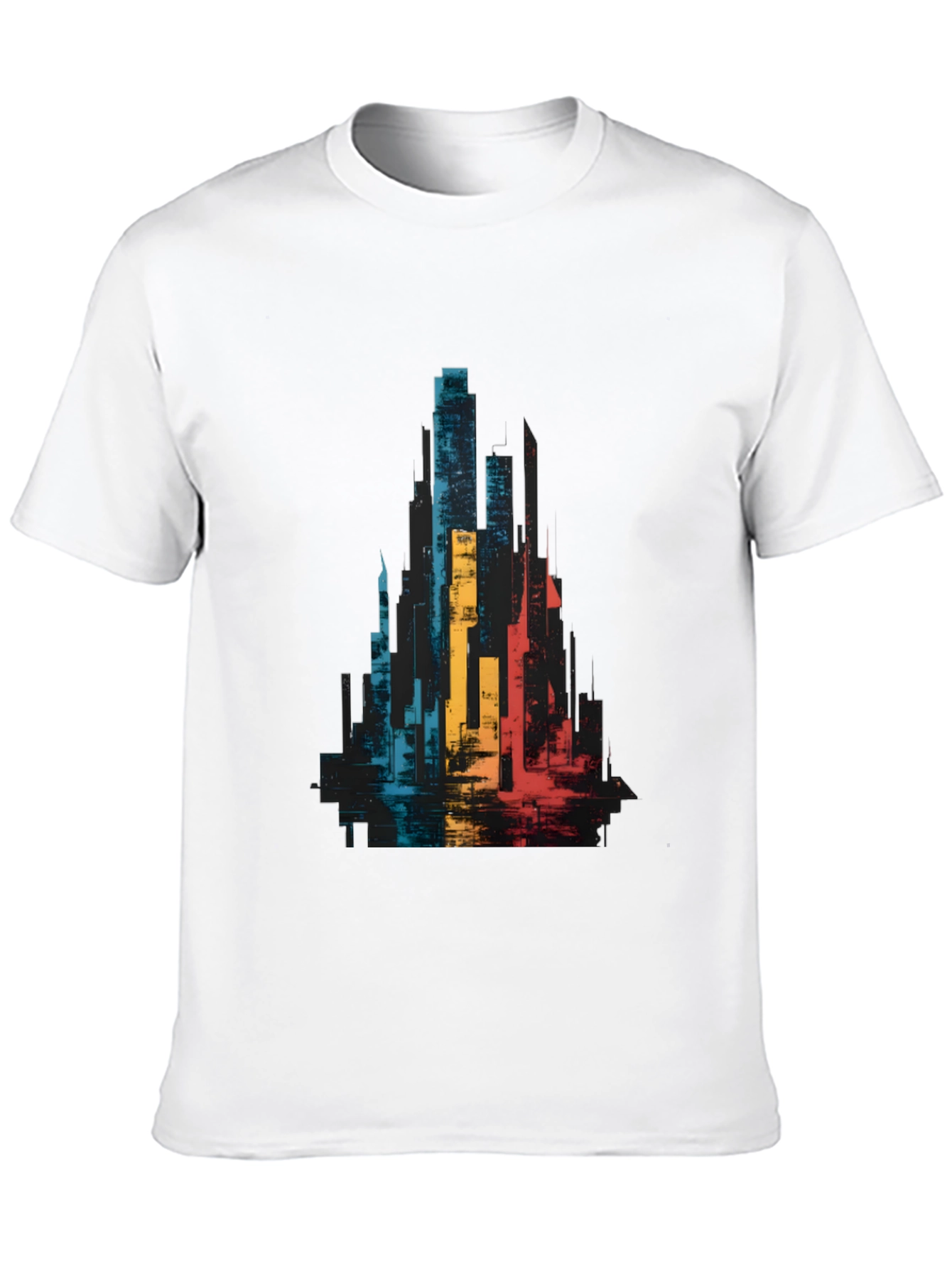 Abstract Cityscape Graphic Tee - Black Unisex T-Shirt