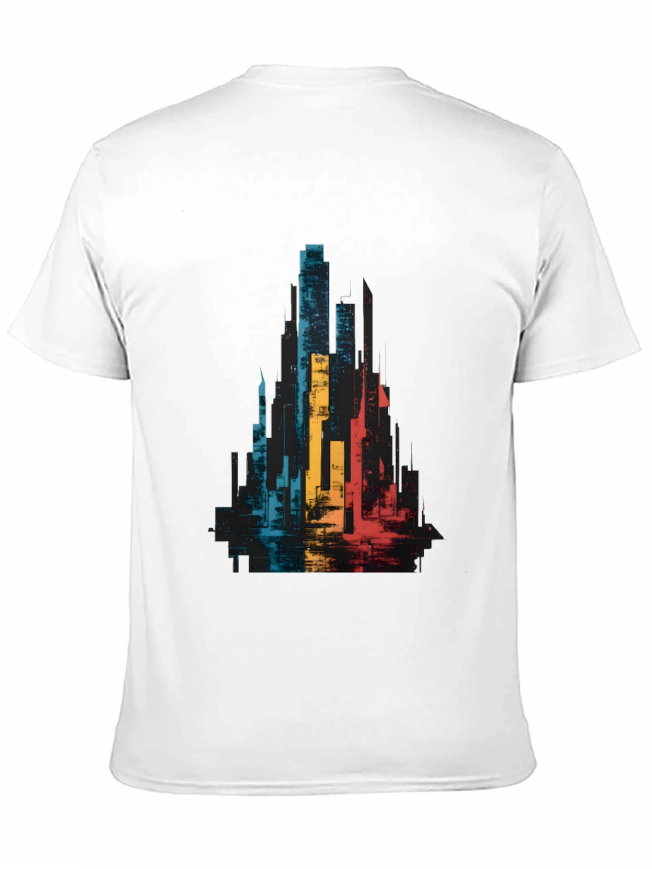 Abstract Cityscape Graphic Tee - Black Unisex T-Shirt