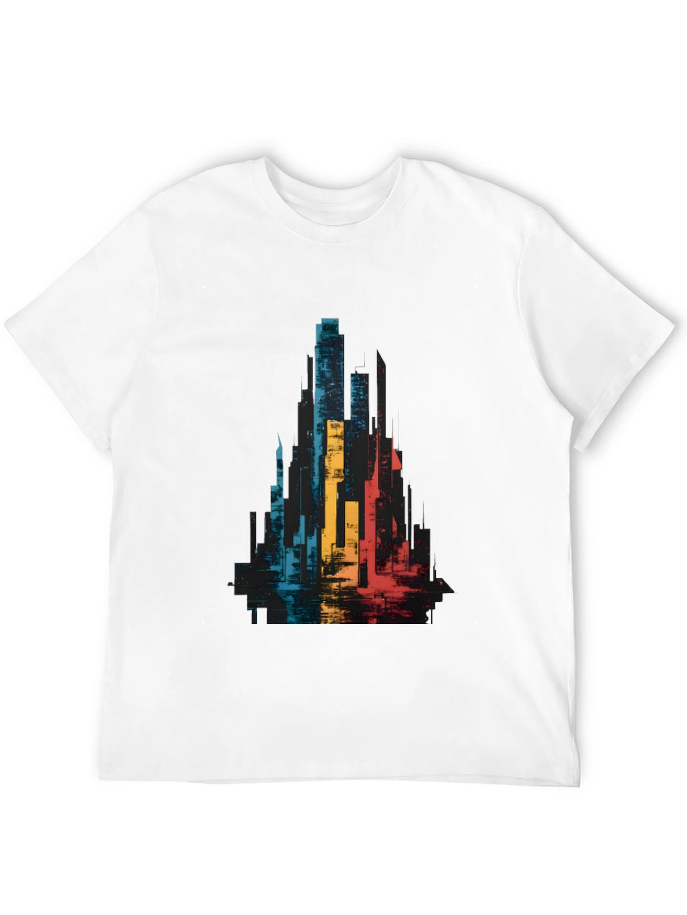 Abstract Cityscape Graphic Tee - Black Unisex T-Shirt