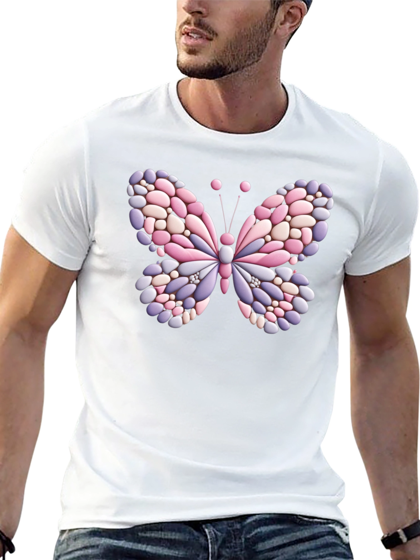 Butterfly Stone Graphic Black T-Shirt