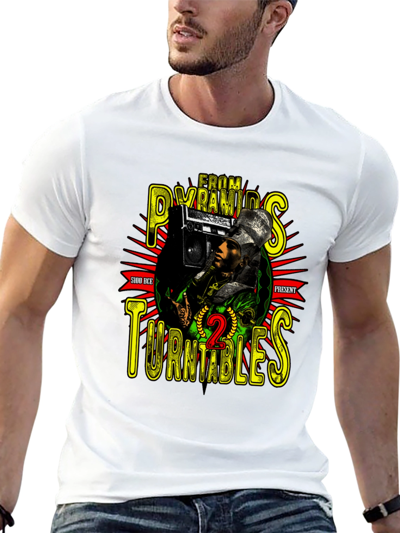 Pyramids to Turntables Graphic T-Shirt