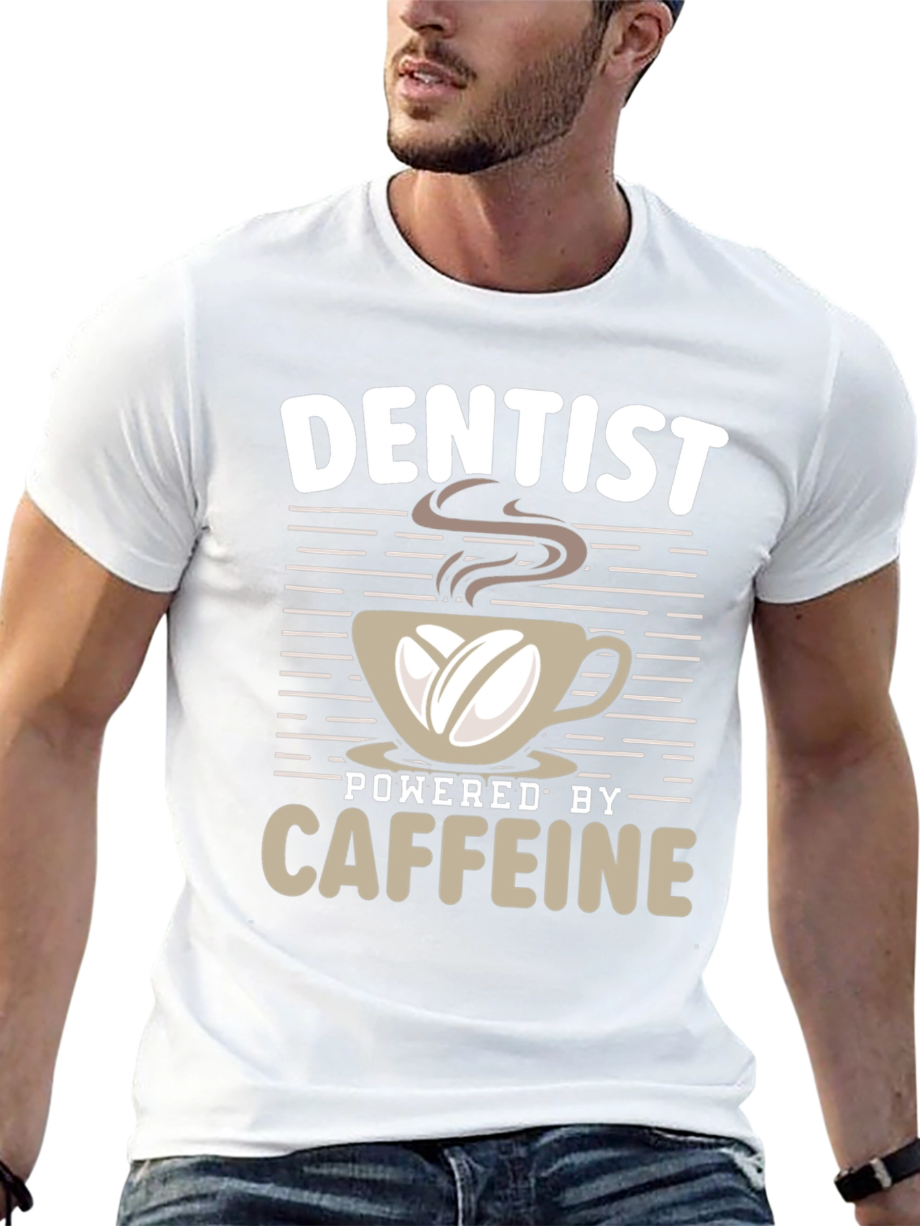 Dentist Powered by Coffee Graphic T-Shirt