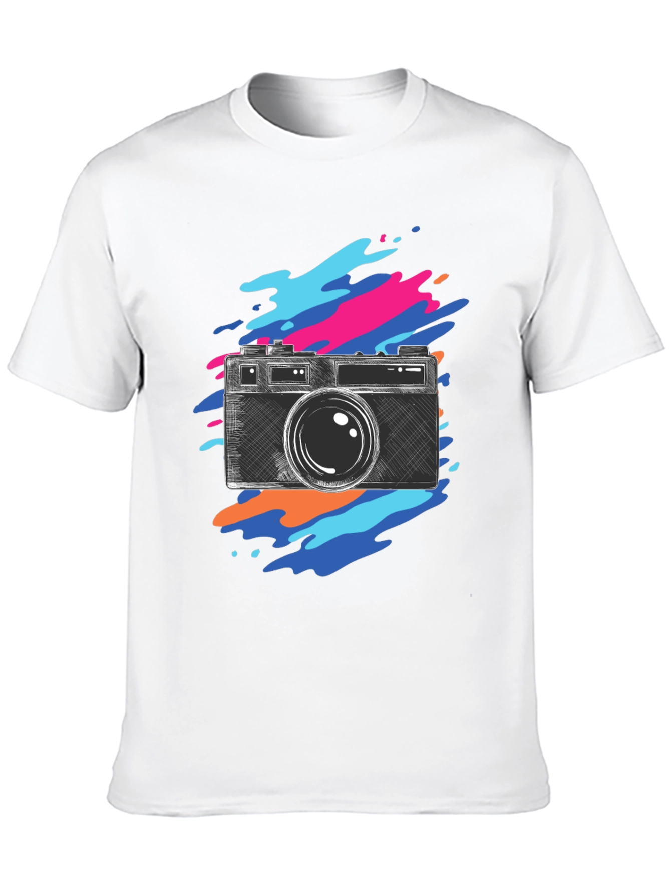 Camera Sketch Graphic Tee - Trendy Photo Lover Shirt
