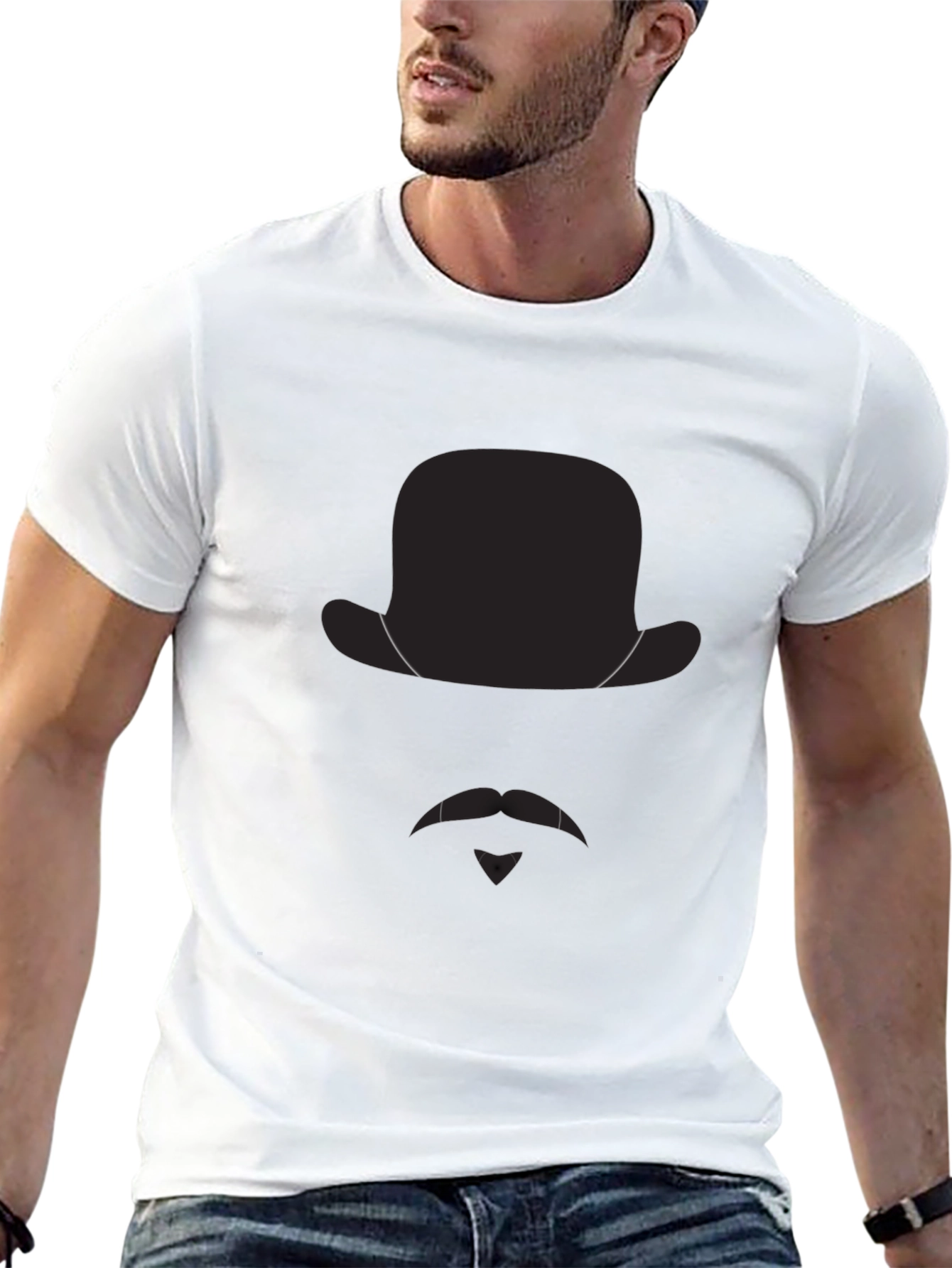 Gentleman Graphic Tee - Hat & Mustache