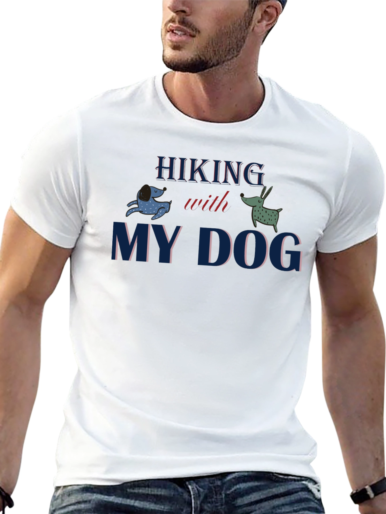 Hiking With My Dog Graphic T-Shirt