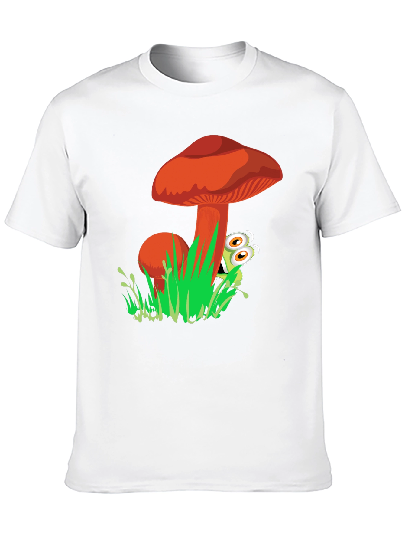 Mushroom & Frog Graphic Tee - Black Cotton Blend