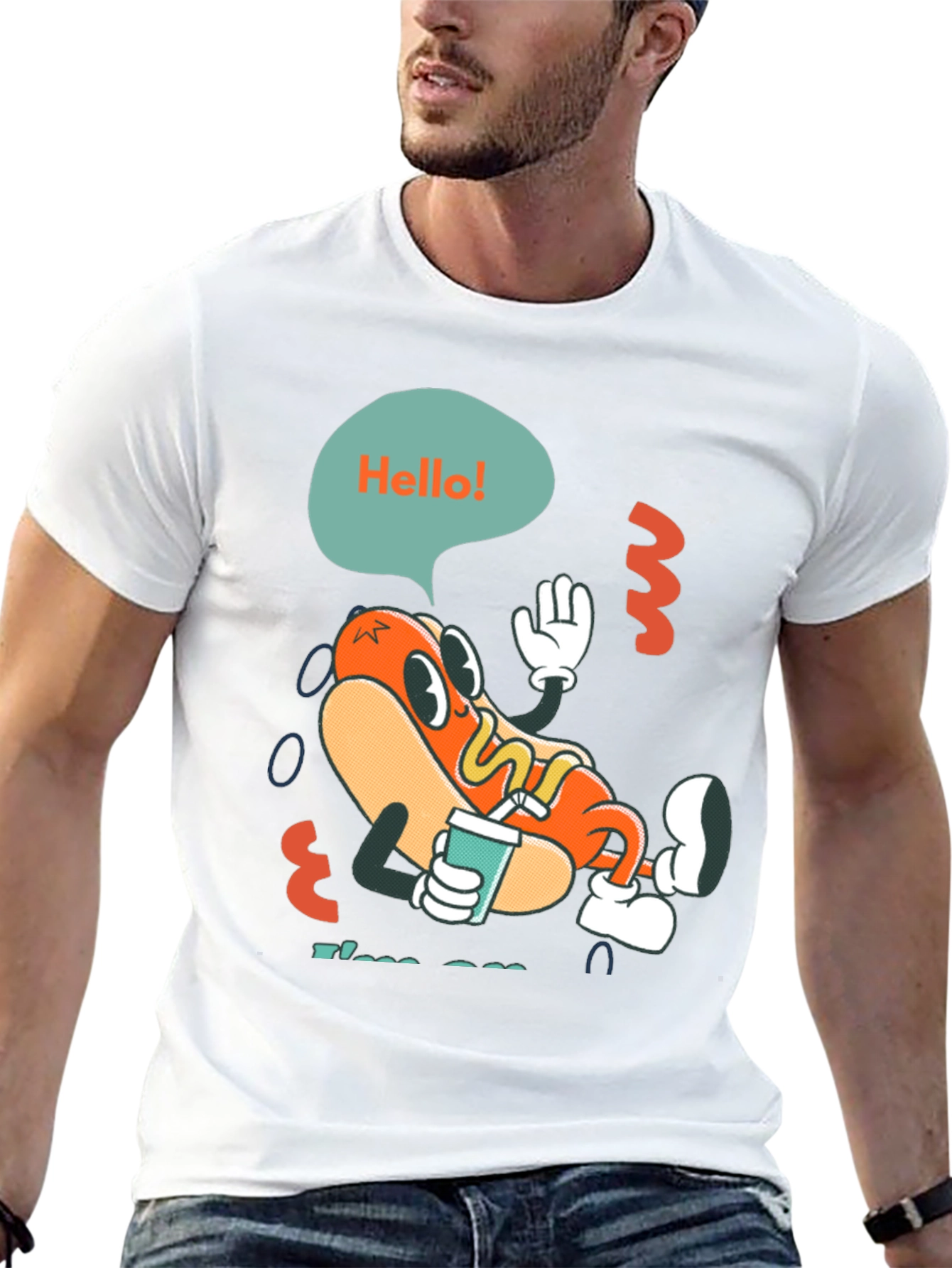 Cartoon Hotdog Graphic Tee