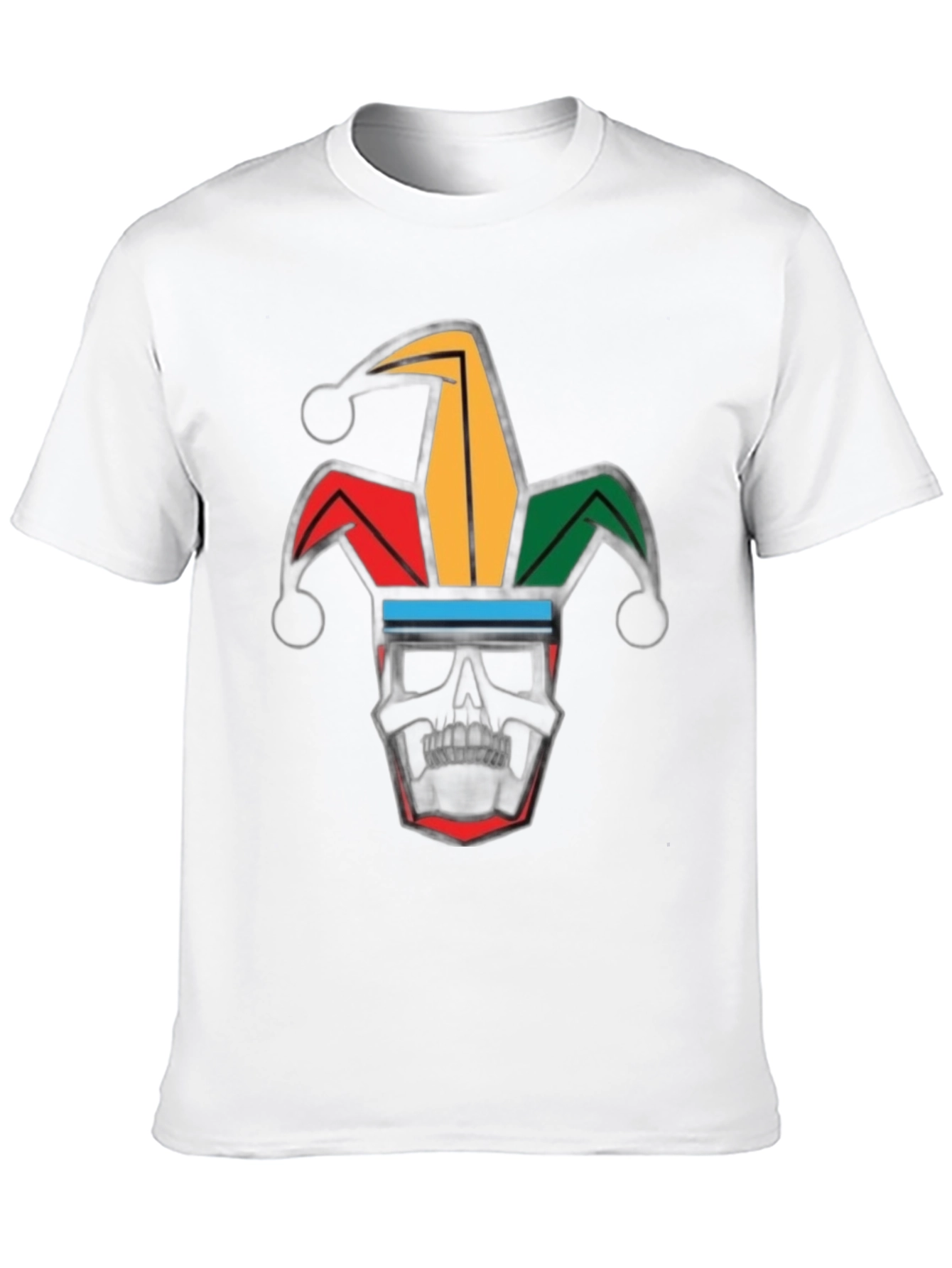 Jester Skull Graphic Tee - Black Cotton Shirt