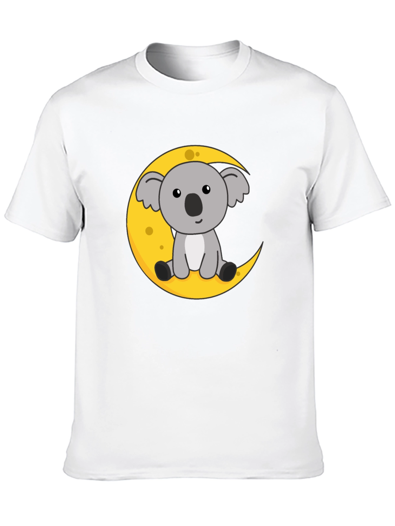 Koala Moon Graphic Tee - Black Cotton T-Shirt