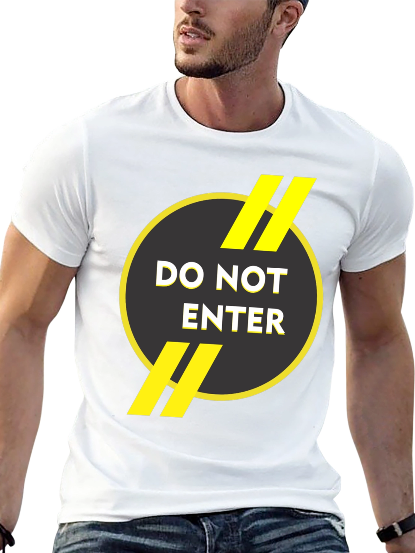 Do Not Enter Graphic Print Black T-Shirt