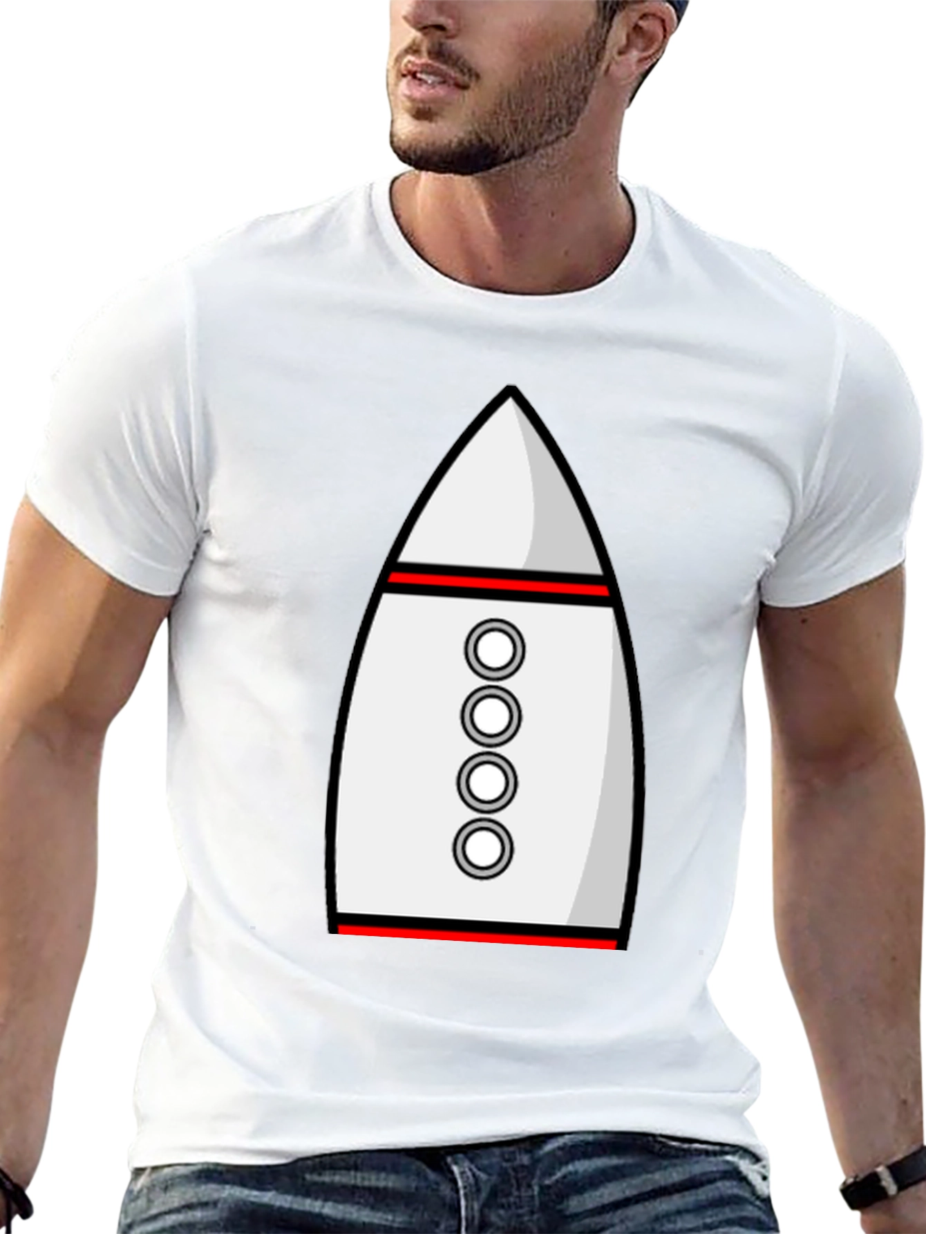 Rocket Ship Graphic Tee - Retro Space T-Shirt