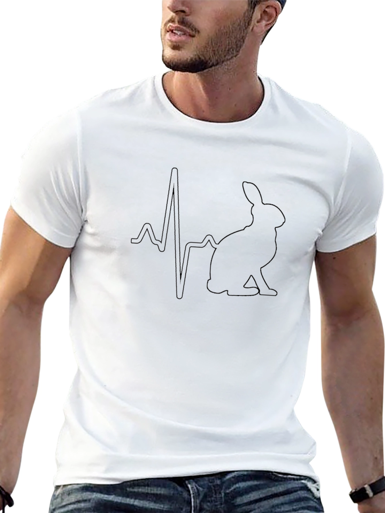 Rabbit Heartbeat Graphic T-Shirt