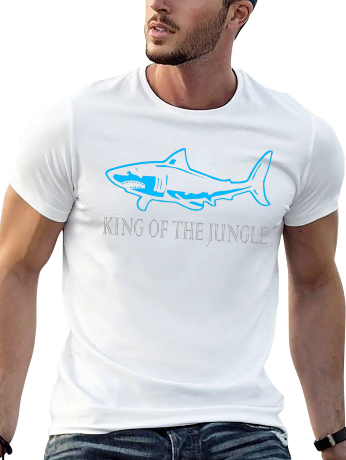 King of the Jungle Shark T-Shirt - Black