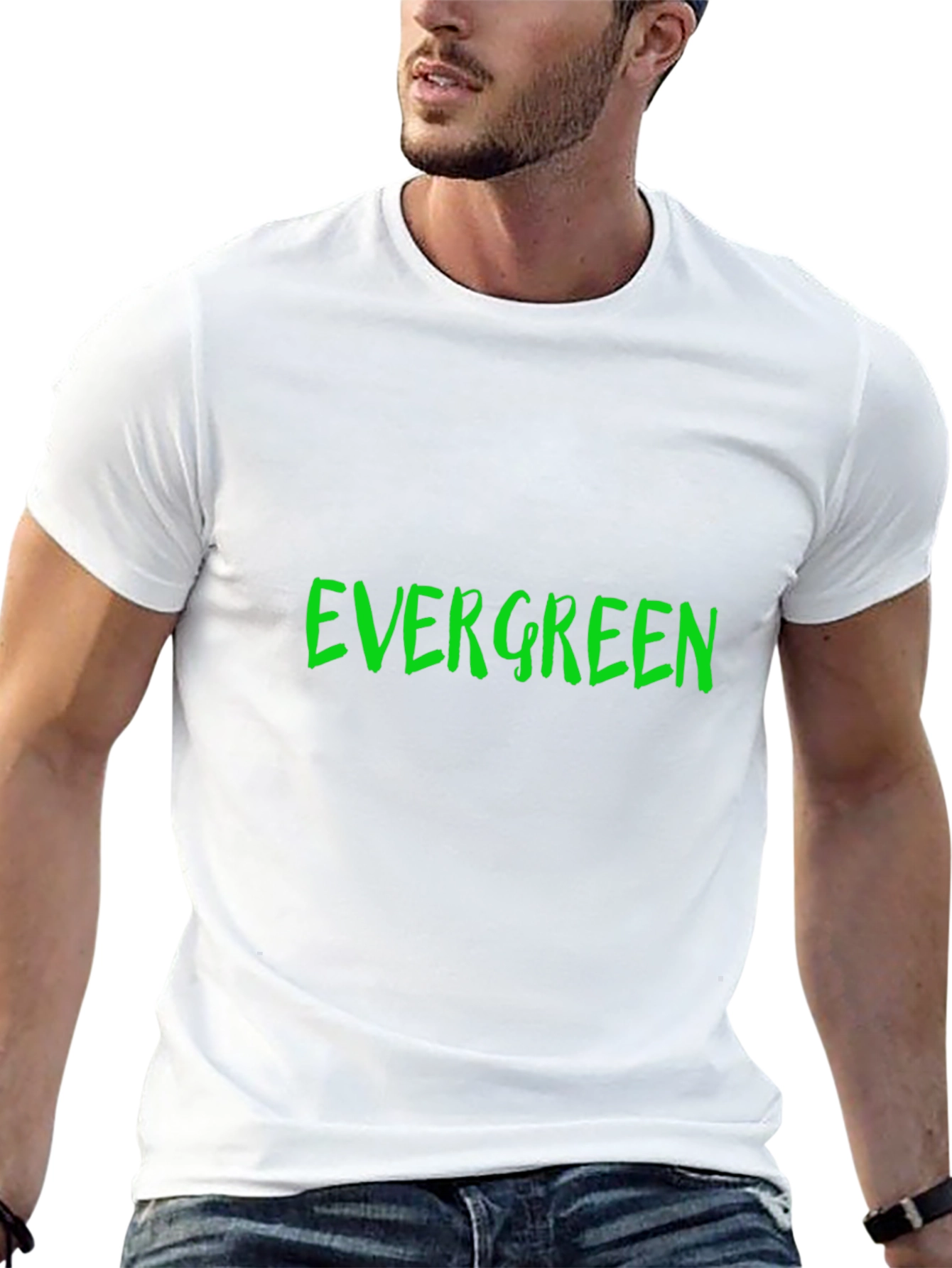 Evergreen Graphic Print Black T-Shirt