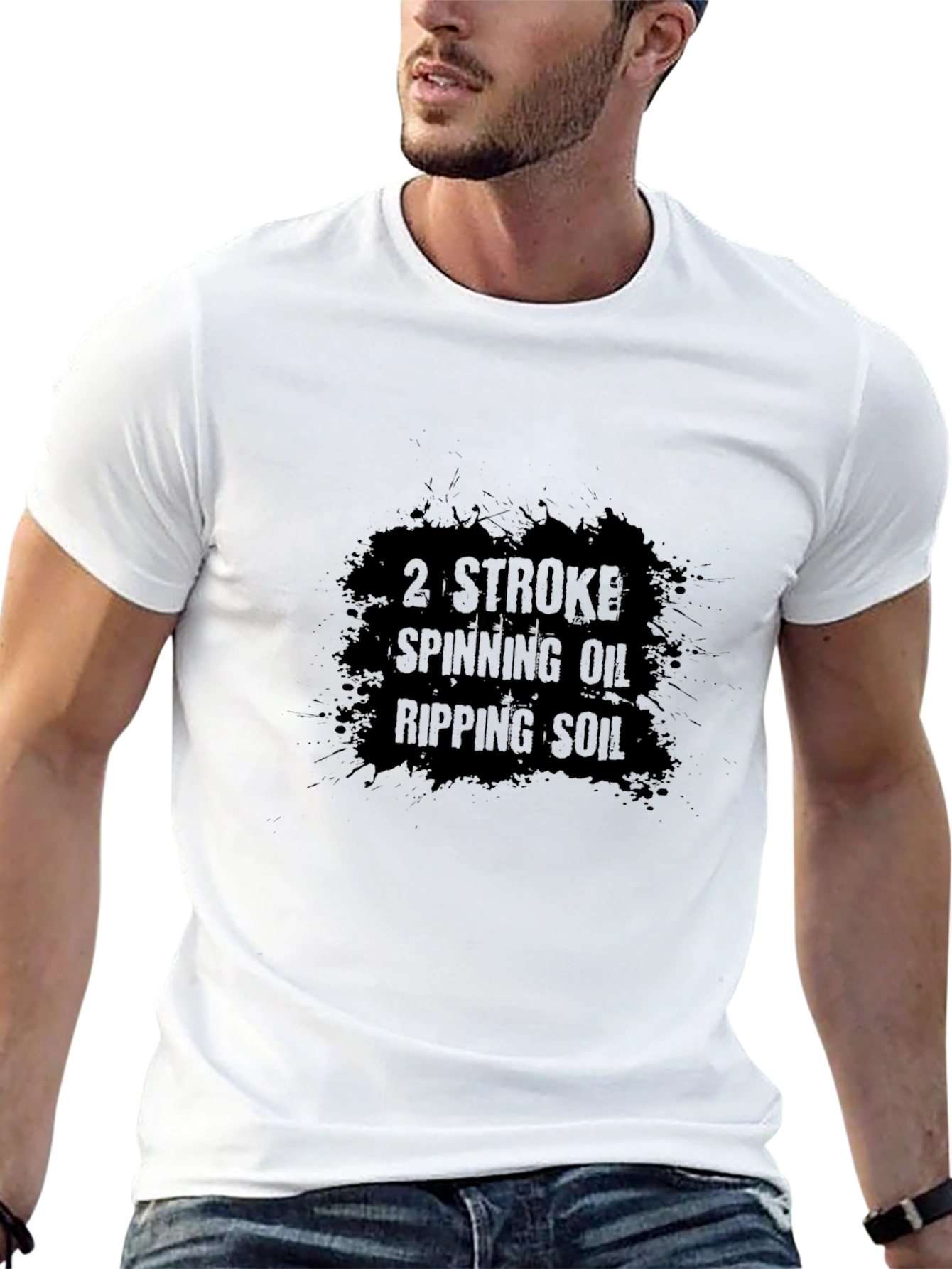 2 Stroke Spinning Oil Ripping Soil Black T-Shirt