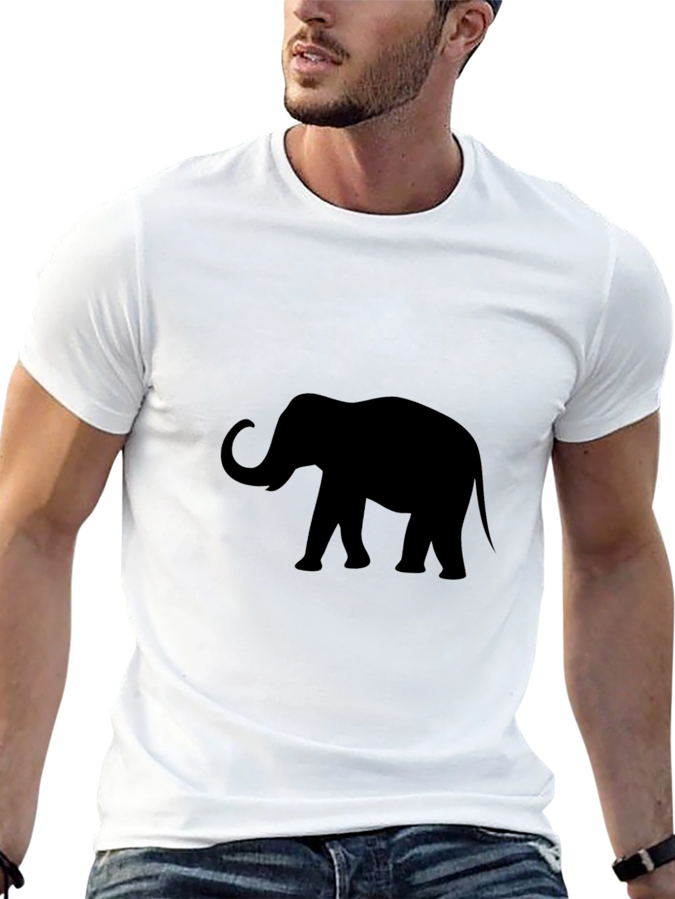 Black Elephant Silhouette T-Shirt