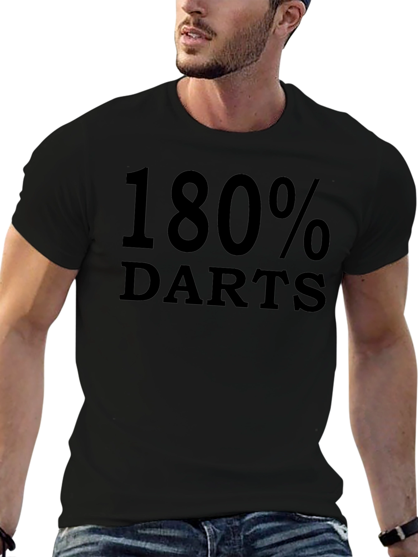 180% Darts Black T-Shirt - Dart Player Apparel