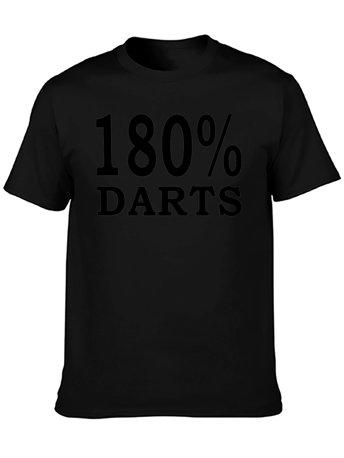 180% Darts Black T-Shirt - Dart Player Apparel