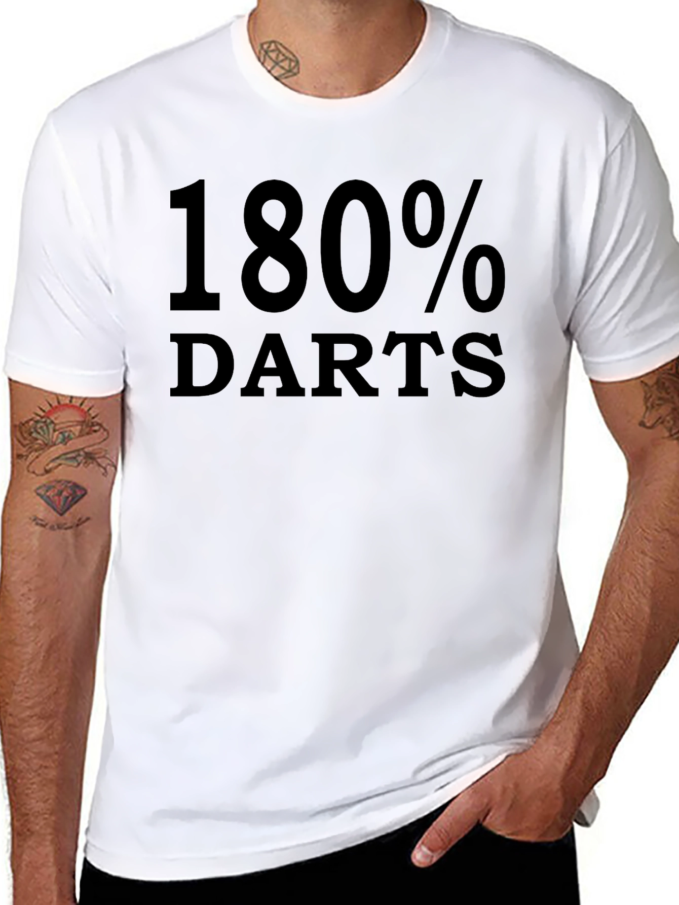 180% Darts Black T-Shirt - Dart Player Apparel