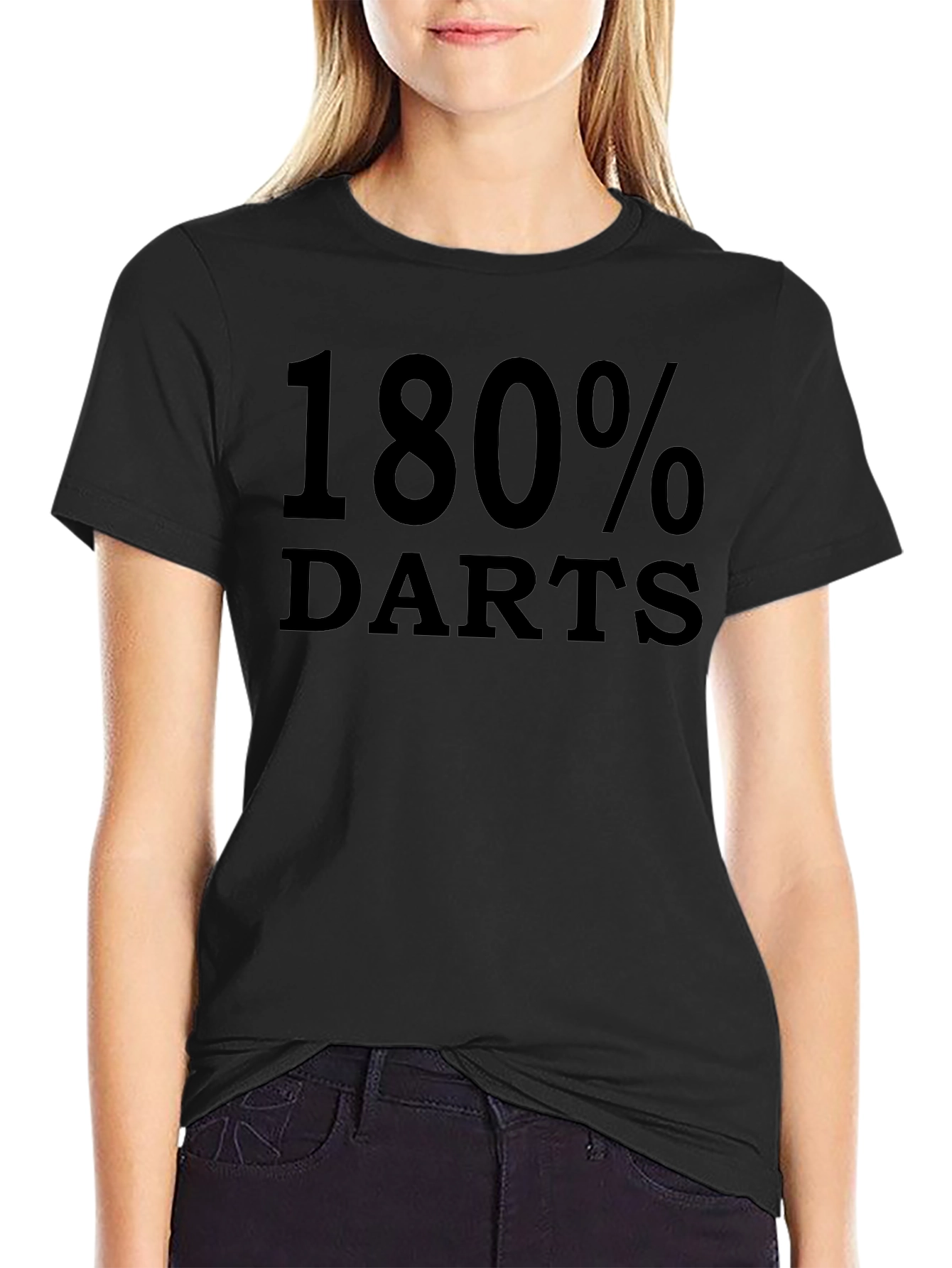 180% Darts Black T-Shirt - Dart Player Apparel