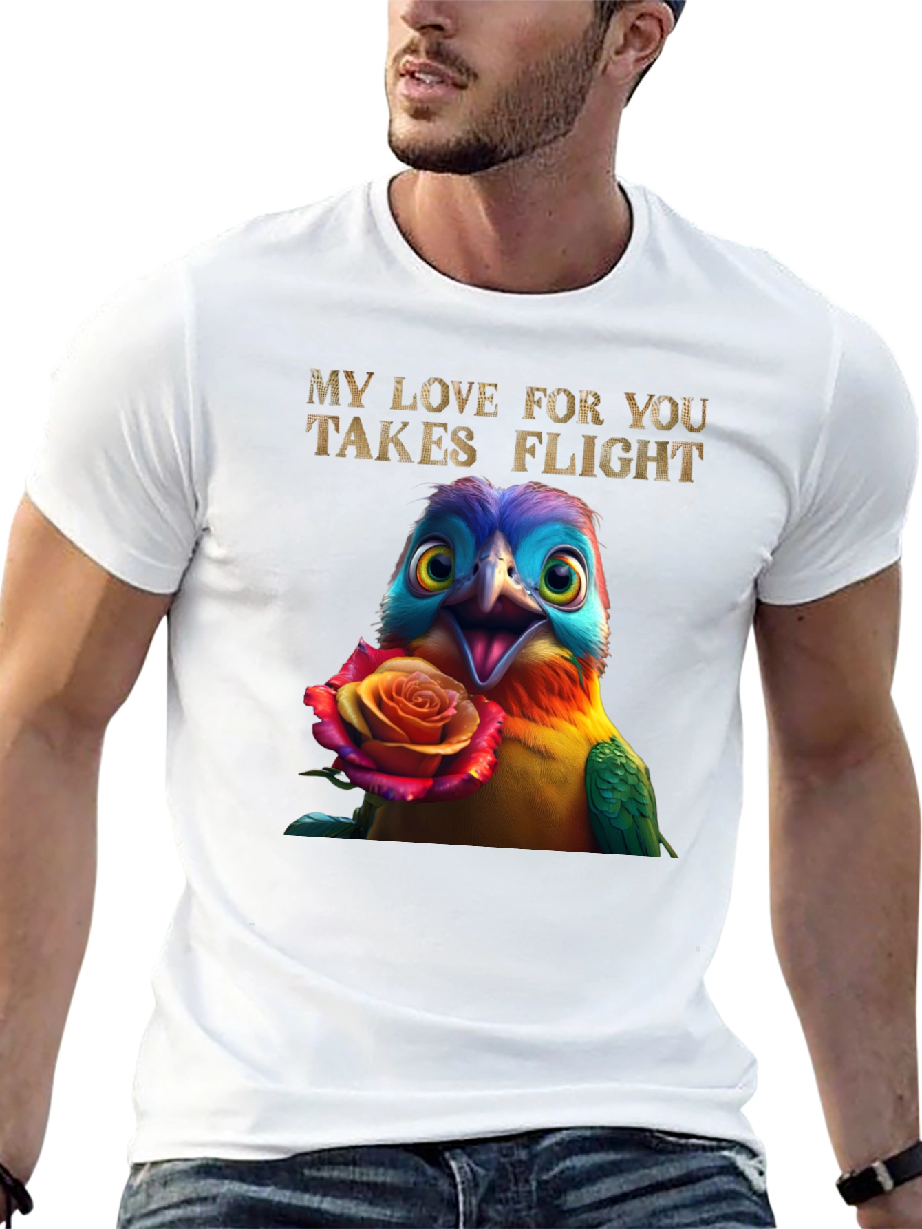 Love Takes Flight Bird Graphic Tee