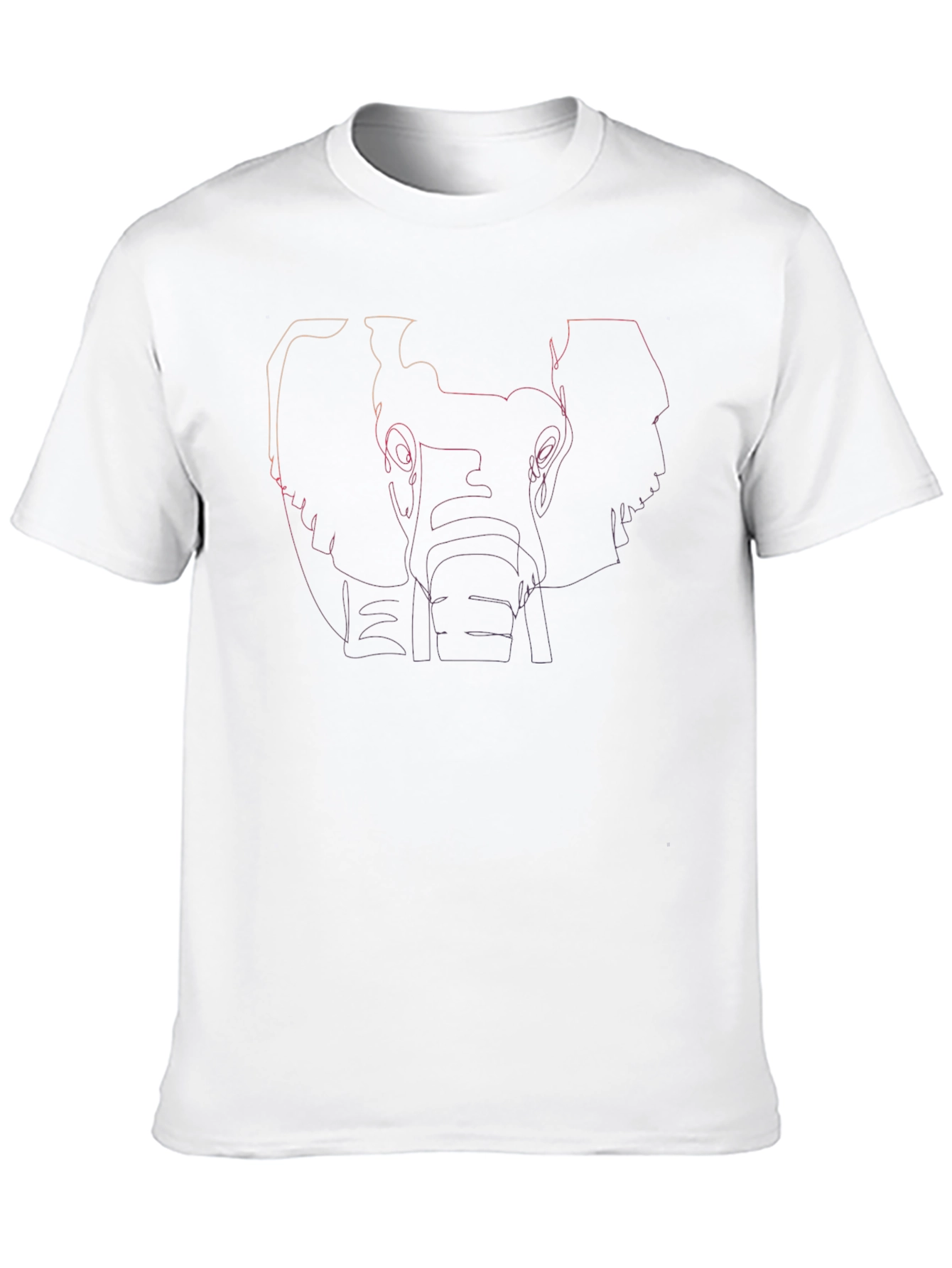 Abstract Elephant Outline Graphic Tee - Black