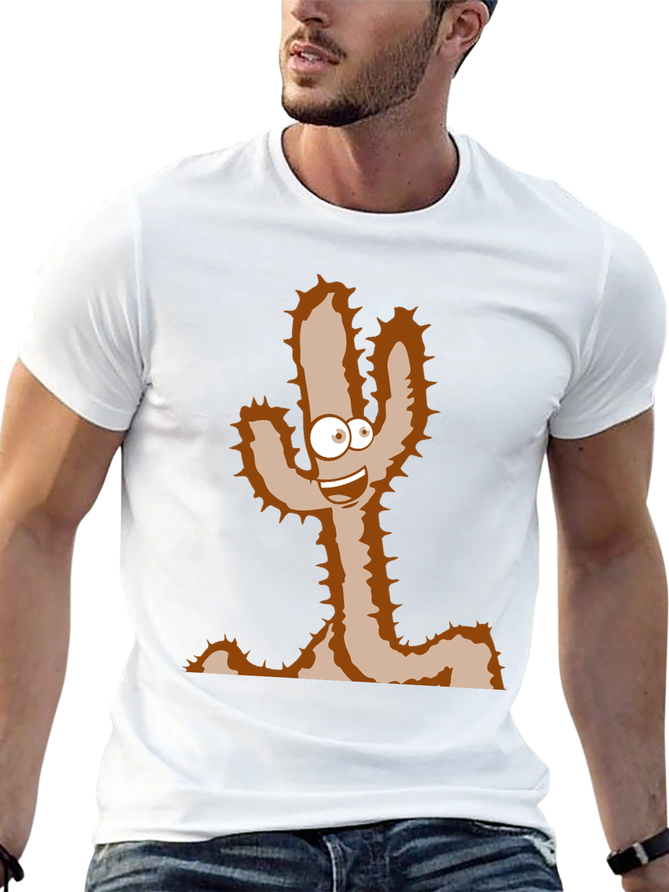 Cartoon Cactus T-Shirt - Funny Desert Plant Tee