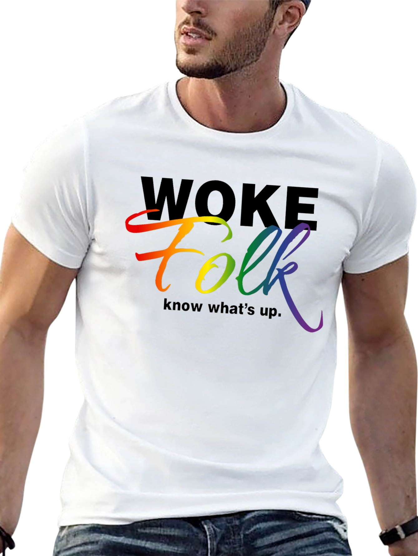Woke Folk Rainbow Graphic Tee - Know Whats Up