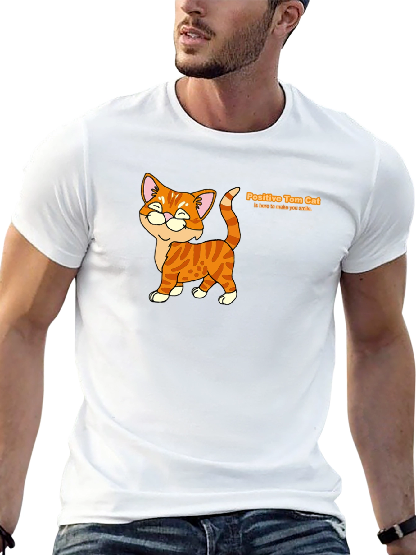 Positive Tom Cat Graphic T-Shirt