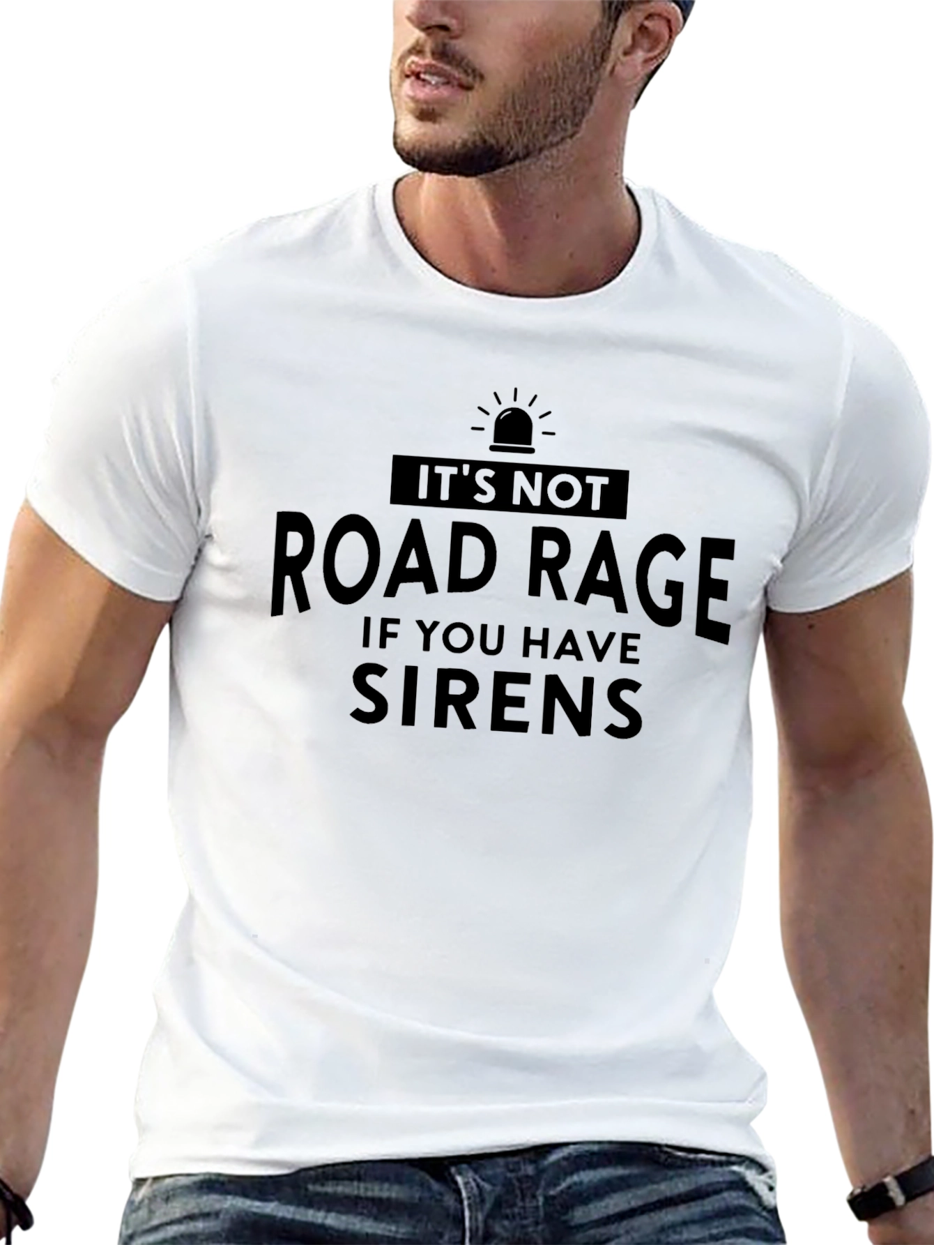 Road Rage Sirens Black Graphic T-Shirt