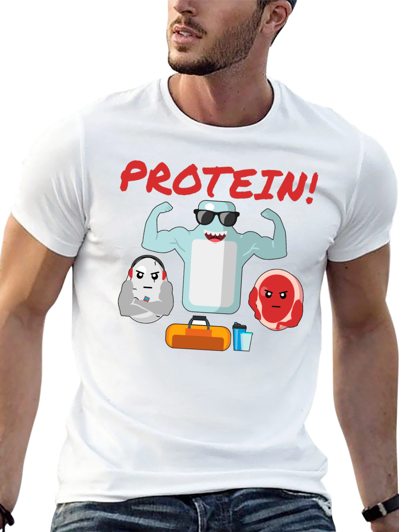 Protein Gym T-Shirt - Funny Workout Tee